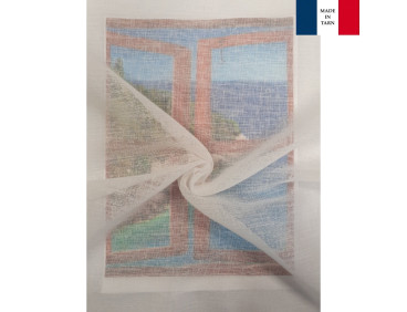 Rideaux Vitrages sur mesure en lin couleur écru