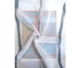 Voile au mètre bleu gris aspect lin en grande hauteur 300 cm Voile au mètre bleu gris aspect lin en grande hauteur 300 cm