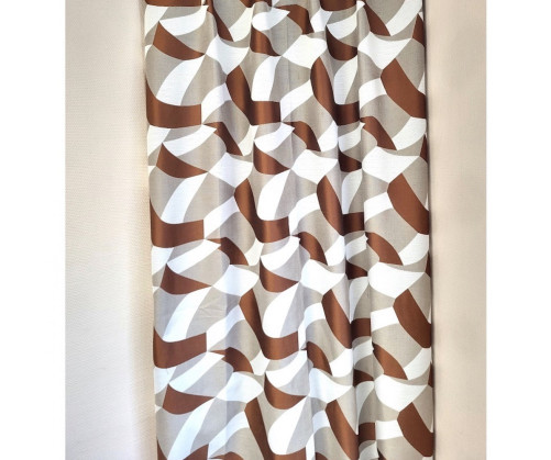 Rideau tamisant sur mesure Monet chocolat, Largeur 140 cm maximum