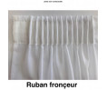 Tenture légère sur mesure blanc uni (jusqu'à 290 cm de haut)