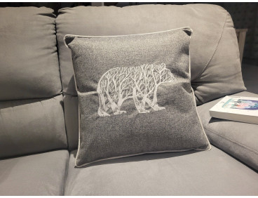 Housse de coussin Ours gris