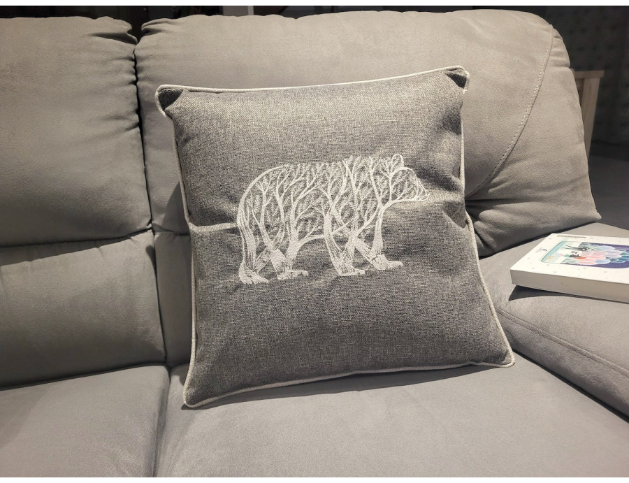 Housse de coussin Ours gris 45 x 45 cm Housse de coussin Ours gris 45 x 45 cm