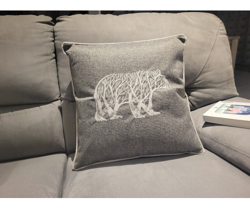 Housse de coussin Ours gris