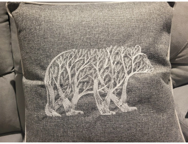 Housse de coussin Ours gris 45 x 45 cm