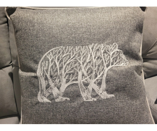 Housse de coussin Ours gris 45 x 45 cm
