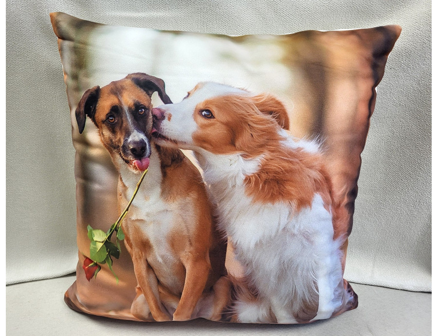 Housse de coussin Chien Rose rouge 40 x 40 cm Housse de coussin Chien Rose rouge 40 x 40 cm