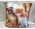 Housse de coussin Chien Rose rouge 40 x 40 cm Housse de coussin Chien Rose rouge 40 x 40 cm