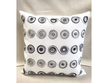Housse de coussin Spirale gris 40 x 40 cm