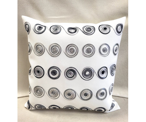 Housse de coussin Spirale gris 40 x 40 cm
