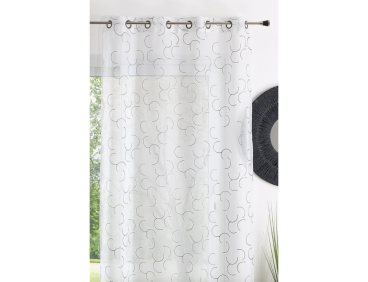 Voilage prêt à poser Foch gris 140 x 240 cm