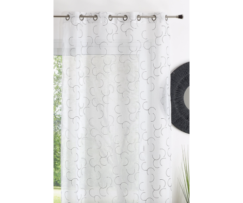 Voilage prêt à poser Foch gris 140 x 240 cm