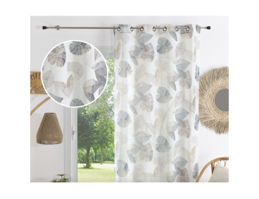 Voilage prêt à poser Bakari Moka 140 x 240 cm