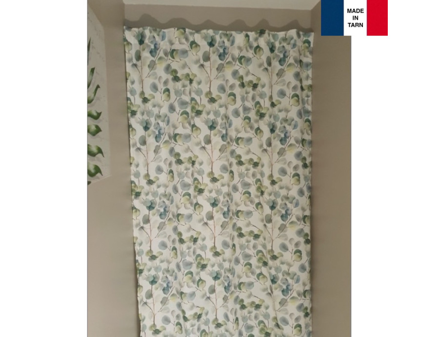 Rideaux ruflette très épais isolant thermique KIMI vert pour tringle portière 140 x 250 cm Rideaux ruflette très épais isolant thermique KIMI vert pour tringle portière 140 x 250 cm