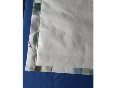 Rideaux ruflette très épais isolant thermique KIMI vert  pour tringle portière 140 x 250 cm