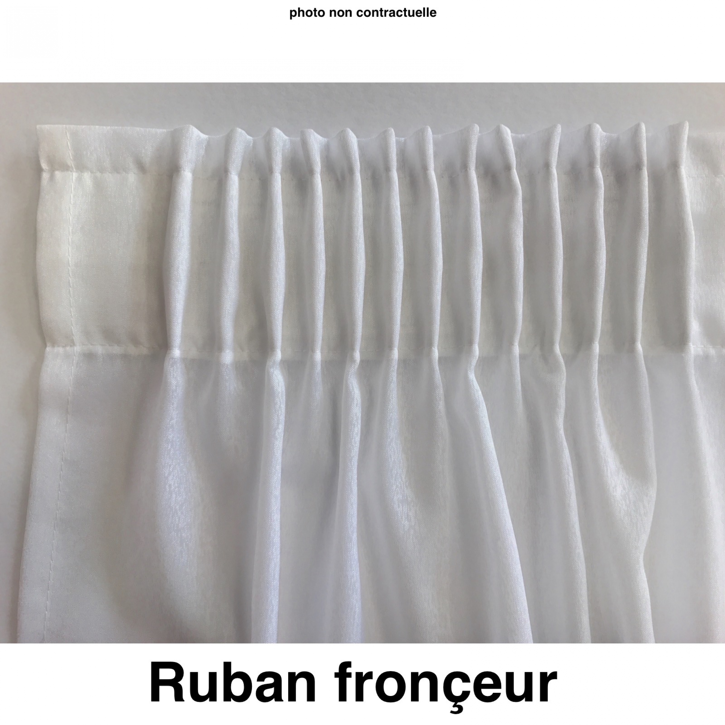 Voilage blanc en tergal et lin sur mesure de fabrication Française.